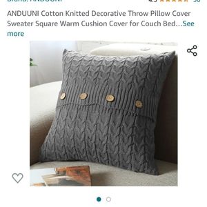 Cotton Knitted Decorative Throw Pillow Cover, Sweater Square Warm Cushio…